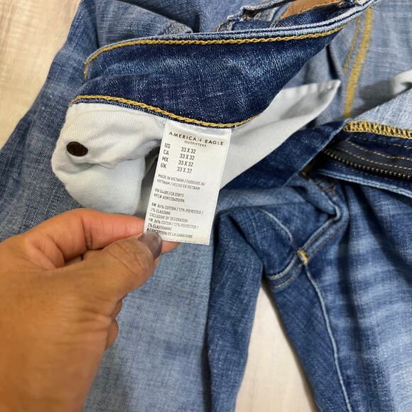 American Eagle Next Level Flex Slim Straight Leg Jeans Size W33 L32 - Picture 10 of 11